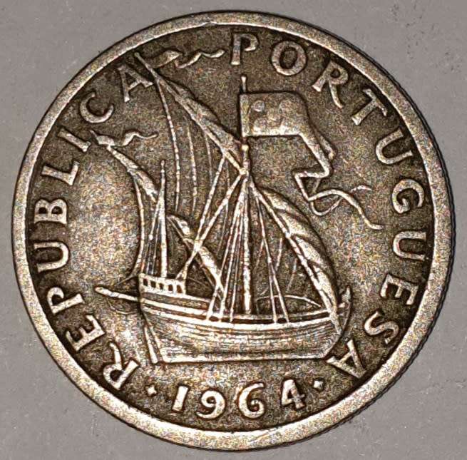 1964 - 2.5 ESCUDOS - 2$50 - 2 1/2 - PORTUGAL - PORTUGUESA - KM#590 - COPPER-NICKEL - PORTUGUESE